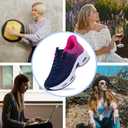 Women's Walking Shoes Slip On Tennis Sneakers Easy Put On Athletic Shoes for Ladies US 6-10.5 (Black)