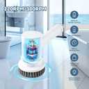 Electric Spin Scrubber Cordless Power Cleaning Brush Rechargeable Scrubber for Bathroom Tub Sink Kitchen Dishes Tile Window Floor Grout with 4 Replaceable Brush Heads, White