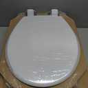 Mayfair Cassel Slow Close Toilet Seat, Easy Clean, Non Slip Premium Wood Seat, Easy Install, Made in USA, Round, White