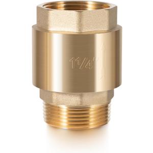 1-1/4 Inch Check Valve for Well Pump, Lead-Free Brass, One-Way Backflow Prevention, 1.25" NPT Male Inlet  1.25" FNPT Female Outlet