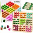 Wooden Sudoku Board Game: Math Brain Teaser Puzzle Desktop Game Train Logical Thinking Ability with 81 Pegs for Teenagers, Adult & Seniors Brain Stimulation Toys, Party Favors & Stress-Relief, 8.6 inches x 8.6 inches
