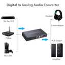 Neoteck 192kHz Digital to Analog Audio Converter with IR Remote Control, DAC Converter Digital Coaxial Toslink Optical to Analog Stereo L/R RCA 3.5mm Audio Adapter Support Volume Control/Mute/Power