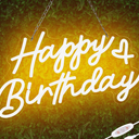 Happy Birthday Neon Sign for Party and Wall Decor,Warm White Led Neon Light Signs with USB and Dimmer Switch,Happy Birthday Sign for Backdrop