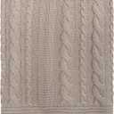 Delara Organic Cotton Throw Blanket 50x70 inches, GOTS Certified Cable Knitted Throws Blanket for Sofa Couch Bed, Baby Nursery, Lightweight Cozy Warm Decorative Blanket All Season Use (Light Grey)