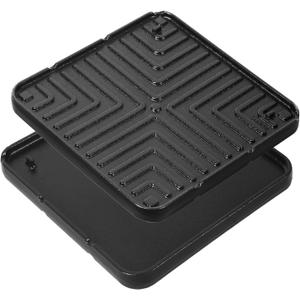 Ceramic Nonstick Reversible Griddle for Coleman Cascade & Triton, 8.5" x 8.5" Square Flat & Ribbed Camping Griddle (1 Pack) | Built-In Storage Fit, No-Wobble Stable Design, For 2-Burner Camp Stoves