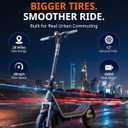 AOTOS Electric Scooter for Adults, 20 MPH, 44/28 Miles Range, 750W/650W Peak Motor, 12" Tubeless Tires, Suspension System, Foldable Commuter E Scooter with APP, Dual Brakes & Turn Signals, UL2272
