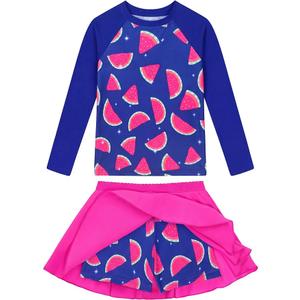 Snowheart Girls Rash Guard Swimsuit Set Long Sleeve Bathing Suit Two Piece 5-6 Years