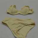 SOLY HUX Women's High Waisted Bathing Suit Tie Shoulder Underwire Summer Swimsuit Bikini Set (Medium, Pure Yellow)