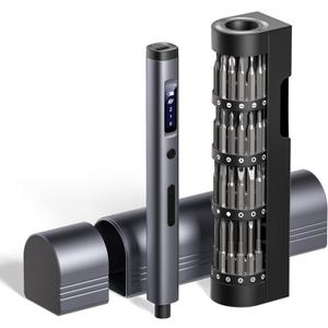 LIFEGOO Mini Electric Screwdriver Set: 66 in 1 Cordless Electric Precision Screwdriver Set - 60 Magnetic Bits, 3-Level Torque, Mini Power Screwdriver Repair Tool Kit for Phone Watch Camera Laptop PC