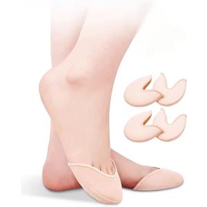 Ballet Dance Toe Pads for Women Girls Pointe Shoes Toe Cap Covers High Heel Toe Wrapped Protector (Small, Light Pink-2Piece)
