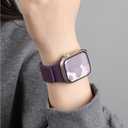 Magnetic Band Compatible with Apple Watch 49mm 46mm 45mm 44mm 42mm 41mm 40mm 38mm Women Men Lychee Silicone Magnetic Strap for iWatch Ultra SE Series 11 10 9 8 7 6 5 4 3 2 1