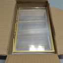 Floroom 6 Pack 5x7 Inch Clear Acrylic Sign Holders, Double-Sided Gold Display Stand Picture Frames for Table Numbers, Menus, Flyers, Weddings, and Offices