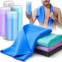 4 Pcs Swim Chamois Towel Shammy Sports Swimmers Towel for Diving Swimming Triathlons and Other Water Sports(26 x 17 Inch,Blue, Green, Dark Gray, Purple)
