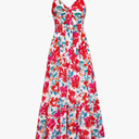 GRACE KARIN Women's 2025 Summer Maxi Dress Floral Tie Front Spaghetti Strap Casual Boho Beach Flowy Sundress with Pockets ( No Size)