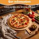 Lounsweer 20" × 16" Round Pizza Board with Handle, Wood Fiber Pizza Peel, Non-slip Cutting & Serving Board, Heavy Duty Wooden Serving Tray for Baking, Charcuterie & Kitchen Use