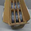 famiware Star 8.25" Pasta Bowls, Large Dinner Bowls Set of 6, Salad Bowl Plates, Shallow Bowls for Eating, Matte Dark Charcoal (Full Glaze)