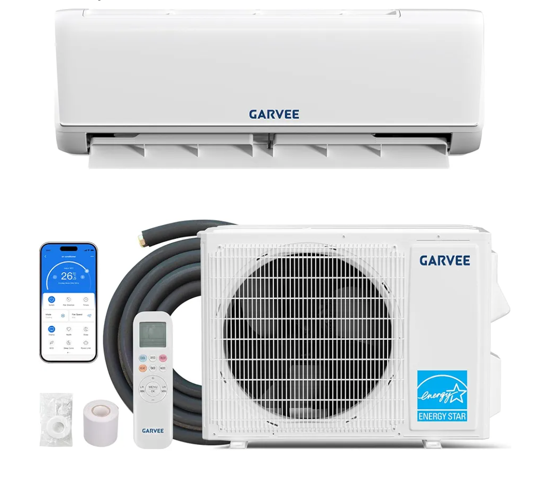 Garvee18000 BTU 21 SEER2 Ductless Mini Split AC & Heat Pump, WiFi Control, Compatible with Alexa, 230V Energy Efficient Inverter System, Cools Up to 1000 Sq.ft