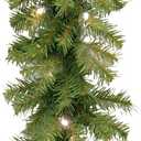 National Tree Company 9 ft Pre-Lit Norwood Fir Artificial Christmas Garland, Christmas Decoration with 50 Warm White LED Lights, 240 Tips, Timer, Green, 9-feet by 10-inch