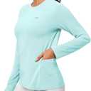 Rash Guard for Women UPF 50+ SPF UV Protection Long Sleeve Workout Tops Swim Shirt Dry Fit Sun Shirts with Pockets (Small, Light Green)
