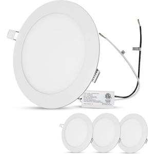 Facon 6.5Inch 12V LED RV Puck Light, 4 Pack Aluminum Slim Recessed Mount Light for RV, Camper, Motorhome, Trailer, Boat