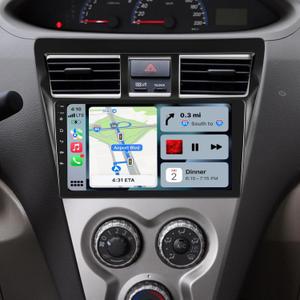9 inch Car Radio for Toyota Yaris 2007 2008 2009 2010 2011 2012 with Wireless Carplay Android Auto [2+32G] Touch Screen Stereo with WiFi Bluetooth FM RDS GPS DSP SWC+Backup Camera