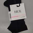 HUE Women's Sheer Control Top Tights Supersoft Lightweight Pantyhose (Size 2, Black)