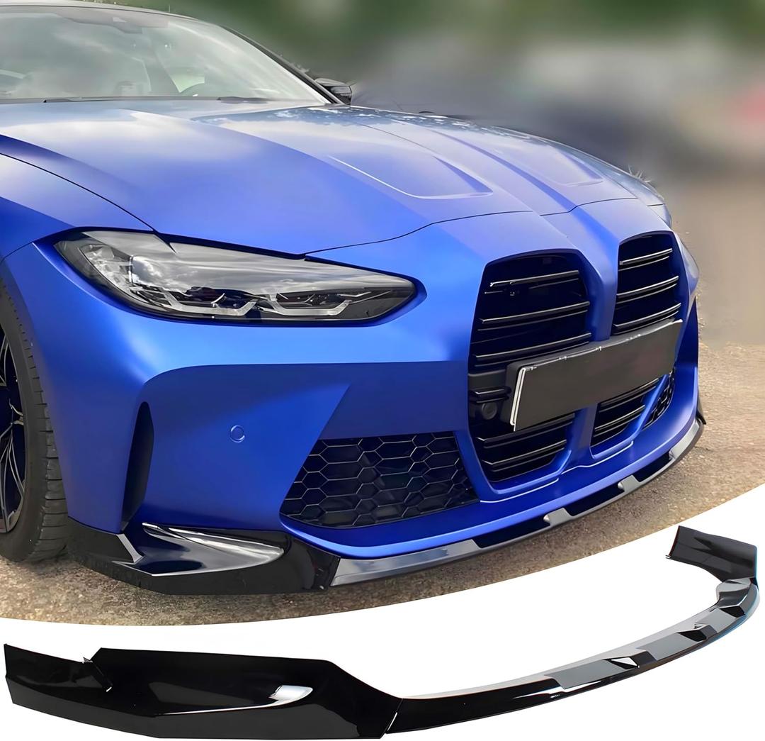 Front Bumper Lip Splitter Spoiler Fit for BMW M3 G80 M4 G82 G83 2021 2022 2023 2024 2025 Painted Gloss Black Accessories Air Chin Body Kit