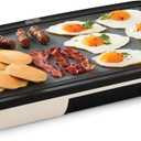 DASH Everyday Ceramic Electric Griddle for Pancakes, Burgers, Quesadillas, Eggs & other on the go Breakfast, Lunch & Snacks with Drip Tray + Included Recipe Book, 20in, 1500-Watt - Cream