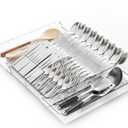 Yieach Large Capacity Spoon and Fork Organizer Container 344
