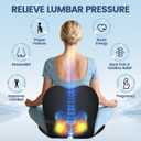 Lumbar Support Seat Cushion - Memory Foam Cushion for Office Chair, Car Seat, Airplane - Sciatica & Hip & Coccyx Pain Relief Desk Chair Cushion for Long Sitting Office Workers, Car Drivers