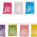 DICOSMETIC 7 Bags 140g Crispy Bingsu Beads for Slim Iridescent Soft Straw Tube 3D Glitter Plastic Assortment Crunchy Slime Microbeads Supplies, 1 Color/Bag