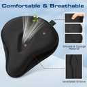 Zacro Bike Seat Cushion - Gel Padded Bike Seat Cover for Men Women Comfort, Extra Soft Exercise Bicycle Seat Compatible with Peloton, Outdoor & Indoor Bike Saddles