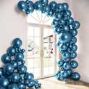 2 x HOUSE OF PARTY Metallic Blue Balloons - Blue Balloon Garland, 5/12/18 Inch Blue Metallic Balloons for Graduation Decorations, Wedding & Baby Shower Party Supplies