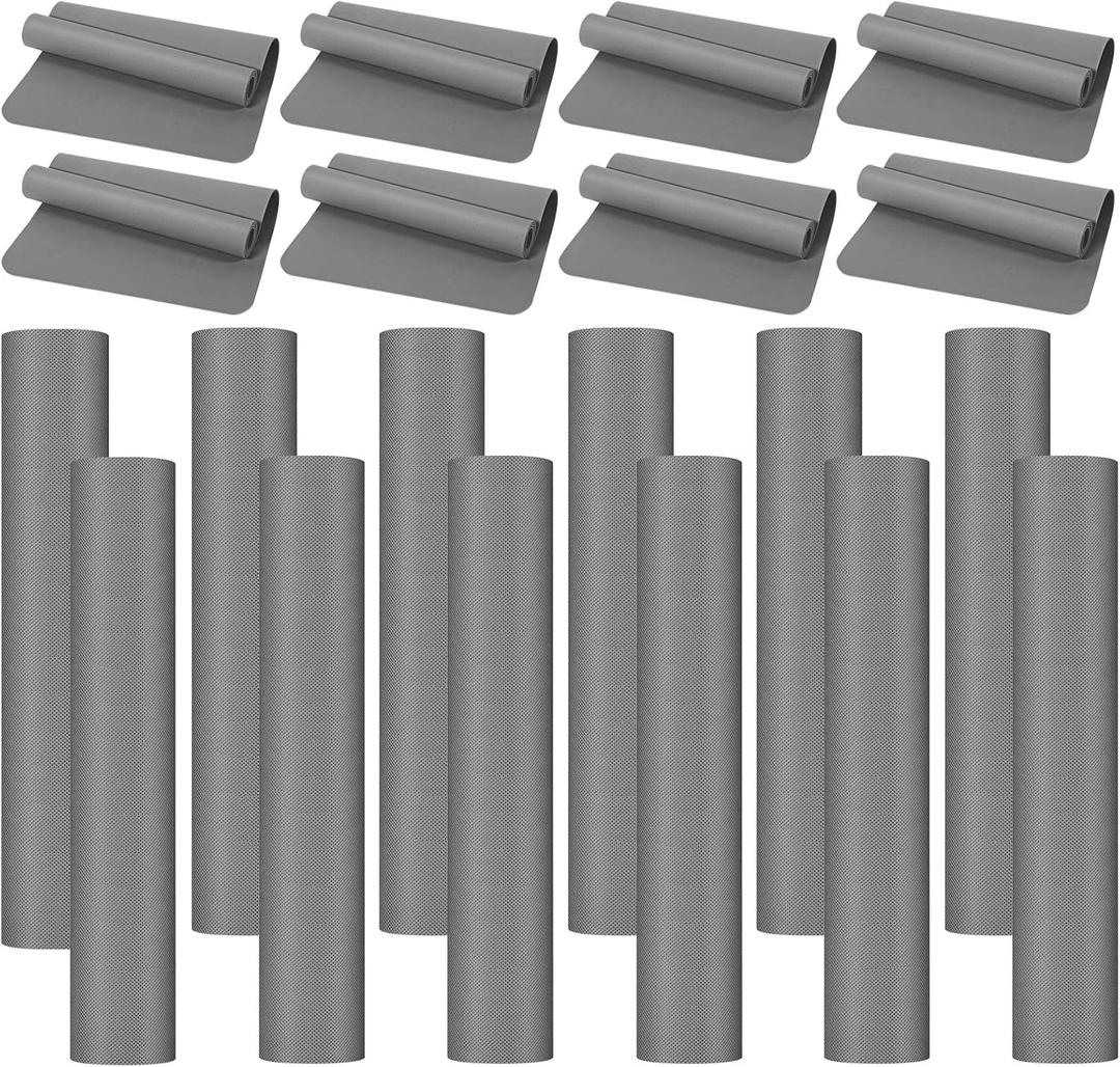 10 Pack Yoga Mats Bulk, 68'' x 24'' x 4mm Thick Yoga Mats for Kids and Adult Gym Mats Bundle Latex Free Exercise Mats with Non Slip Texture for Outdoor Yoga, Pilates or Workout (Gray)