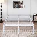 DiaOutro 18 Inch King Bed Frame Heavy Duty Metal Platform No Box Spring Needed, Maximum Storage, Easy Assembly, Noise Free, White