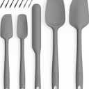 Coukre Silicone Spatula Set of 5,High Temperature Resistant, Food Grade Silicone, Dishwasher Safe, for Baking, Cooking (Pure Gray)
