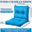 Geetery Outdoor Chair Cushions Set of 4 High Back Patio Furniture Replacement Seat Pads with Ties 42x21x4 for Lawn Porch Wicker Rocking Dining Chairs Weather Resistant Fade Resistant(Ocean Blue), 20.87 x 41.73 x 3.94 inches