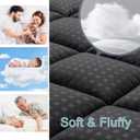 HYLEORY Queen Mattress Pad Quilted Fitted Mattress Protector Cooling Pillow Top Mattress Cover Breathable Fluffy Soft Mattress Topper with 8-21" Deep Pocket, Black