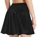 Zaclotre Girls Tennis Skirt with Shorts Pleated Back Kids Golf Skort Workout Running Sports Athletic Skirt with Pockets Black 2XS