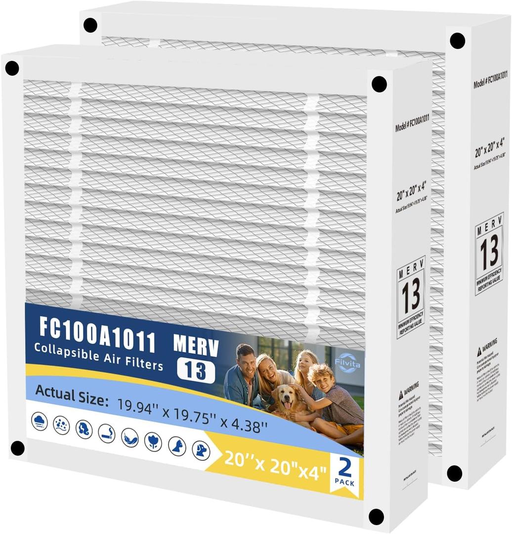 FC100A1011 Replacement Filter For Honeywell FC100A1011 Foldable,2-Pack