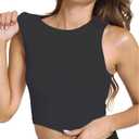 Sports Bras for Women Removable Padded Athletic Yoga Running Crop Tops Sleeveless Gym Workout Tops (X-Large, Black)