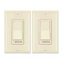 BESTTEN 2 Pack Almond Dimmer Wall Light Switch, Compatible with Dimmable LED, CFL, Incandescent and Halogen Bulb, Single Pole or 3-Way Dimmer Switches, 120VAC, Decorator Wall Plate Included