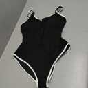 SUUKSESS Women Sexy Square Neck Thong Bodysuit Backless Cami Bodysuit Top (Size XL)