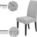 Joccun Chair Covers for Dining Room Set of 6,Dining Chair Slipcovers Stretch Dining Room Chair Covers Seat Protector,Washable Parsons Chair Cover for Home,Hotel,Banquet(Silver,6 Pack)