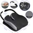 Seat Cushions for Office Chairs Wheelchair Cushion for Long Sitting Back PainMemory Foam Seat Car Computer Desk Chair CushionCoccyx Cushion for Tailbone Pain Relief Cushion Office Chair Black