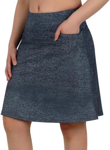 ANIVIVO Women's 20" Knee Length Skorts Golf Tennis Skirt for Women Activity Casual Skort with Pockets High Waist, Small