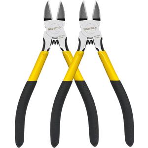 BOOSDEN 6.5" Wire Cutters, 2 Pack, Precision Side Cutter, Spring Loaded Cutting Pliers, Dikes for Artificial Flowers & Crafting