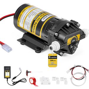 200GPD Booster Pump for RO System Complete Kit Suitable for Home Reverse Osmosis Water Filter System Quick-Connection Design High Pressure Switch Pressure Adjustable (8800)