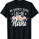 My Favorite People Call Me Noni Floral Birthday Noni Small Black Women T-shirt,  XL