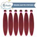 Pre Stretched Braiding Hair Extensions 26 Inch 6 Packs Long Braid Hair Yaki Texture Professional Prestretched Braiding Hair For Women (900#, 26 inch)